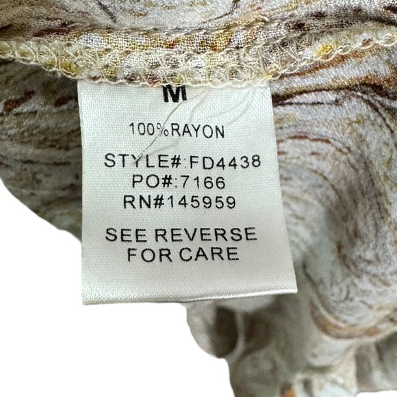 Dress Forum Paisley Tiered Long Sleeve Maxi Dress Medium Brown Blue Peasant - Picture 7 of 7